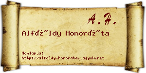 Alföldy Honoráta névjegykártya